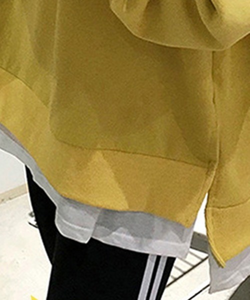 Miniministore(ミニミニストア)の「レイヤード風 スウェットトレーナー 春秋(スウェット・レディース・ブラック/ダークグレー/ベージュ/ブルー/イエロー/ブルーグレー/グリーン/カーキブラウン・フリー)」の19枚目の写真