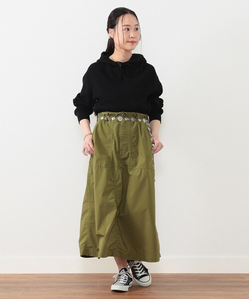 BEAMS BOY(ビームスボーイ)の「BEAMS BOY / ソロテックス ベイカー スカート(スカート・レディース・ブラック/オリーブ・ONE SIZE)」の14枚目の写真