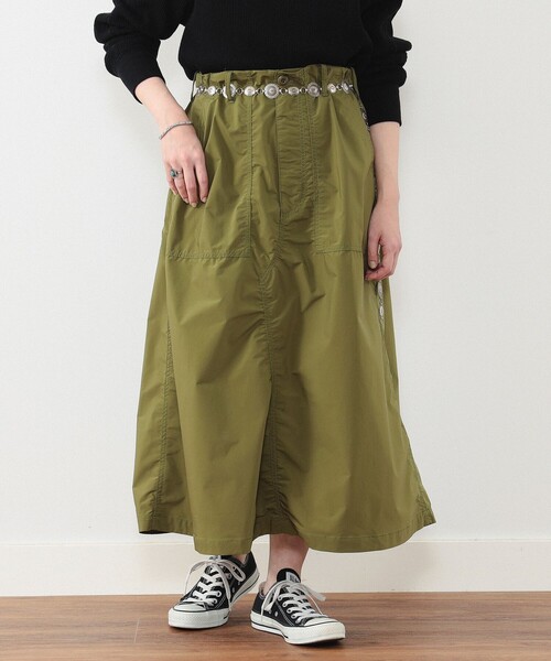 BEAMS BOY(ビームスボーイ)の「BEAMS BOY / ソロテックス ベイカー スカート(スカート・レディース・ブラック/オリーブ・ONE SIZE)」の6枚目の写真