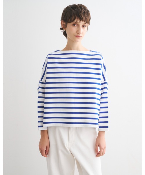 Traditional Weatherwear(トラディショナルウェザーウェア)の「LYNE(Tシャツ/カットソー・レディース・ホワイト×ブラック/ホワイト×ネイビー/ホワイト×ブルー/ホワイト×グリーン・S)」の3枚目の写真