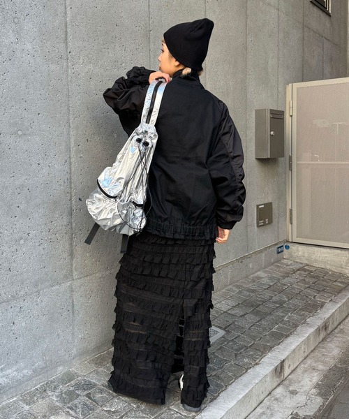 CIAOPANIC(チャオパニック)の「ナイロン切替ギャザーブルゾン(ブルゾン・レディース・オフホワイト/ブラック/カーキ・FREE)」の17枚目の写真