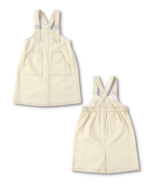 BRANSHES（ブランシェス）の「デニムジャンパースカート（スカート・キッズ・キナリ/ブルー・140/150/130/90/100/120/110）」の4枚目の写真