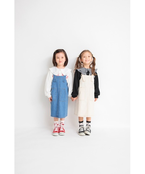BRANSHES（ブランシェス）の「デニムジャンパースカート（スカート・キッズ・キナリ/ブルー・140/150/130/90/100/120/110）」の3枚目の写真