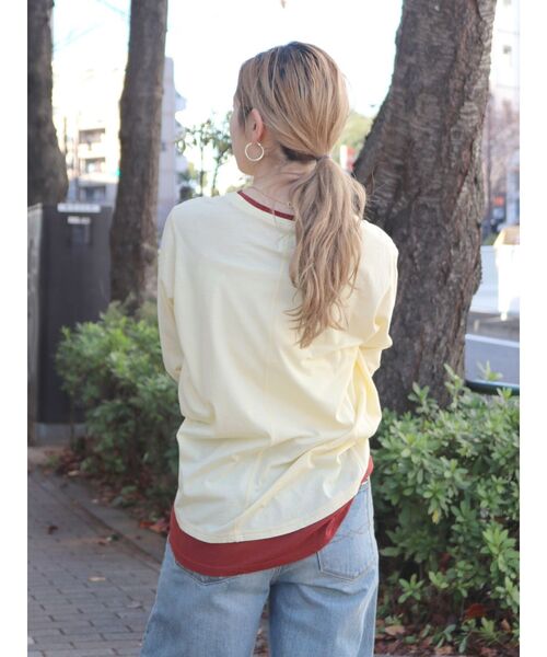 Ungrid（アングリッド）の「カラーレイヤードシアーロングスリーブTee（Tシャツ/カットソー・レディース・イエロー/オフホワイト/ブラウン・FREE）」の15枚目の写真