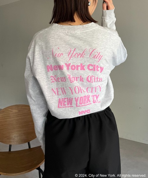 CAPRICIEUX LE'MAGE（カプリシューレマージュ）の「〈GOOD ROCK SPEED〉NYCロンT（Tシャツ/カットソー・レディース・ライトグレー/ブラック・FREE）」の2枚目の写真