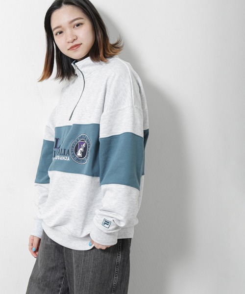 FILA(フィラ)の「【FILA】 90’s ロゴ 長袖 ハーフジップ 裏毛 スウェット トレーナー(スウェット・レディース・アッシュグレー/ネイビー/グリーン・MEDIUM/LARGE/X-LARGE)」の9枚目の写真