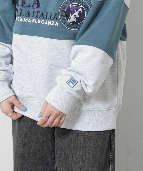 FILA(フィラ)の「【FILA】 90’s ロゴ 長袖 ハーフジップ 裏毛 スウェット トレーナー(スウェット・レディース・アッシュグレー/ネイビー/グリーン・MEDIUM/LARGE/X-LARGE)」の5枚目の写真