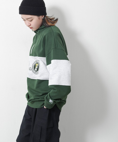 FILA(フィラ)の「【FILA】 90’s ロゴ 長袖 ハーフジップ 裏毛 スウェット トレーナー(スウェット・レディース・アッシュグレー/ネイビー/グリーン・MEDIUM/LARGE/X-LARGE)」の13枚目の写真