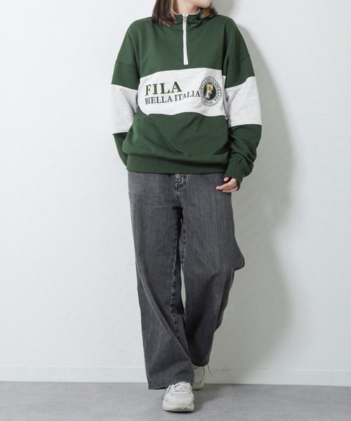 FILA(フィラ)の「【FILA】 90’s ロゴ 長袖 ハーフジップ 裏毛 スウェット トレーナー(スウェット・レディース・アッシュグレー/ネイビー/グリーン・MEDIUM/LARGE/X-LARGE)」の20枚目の写真