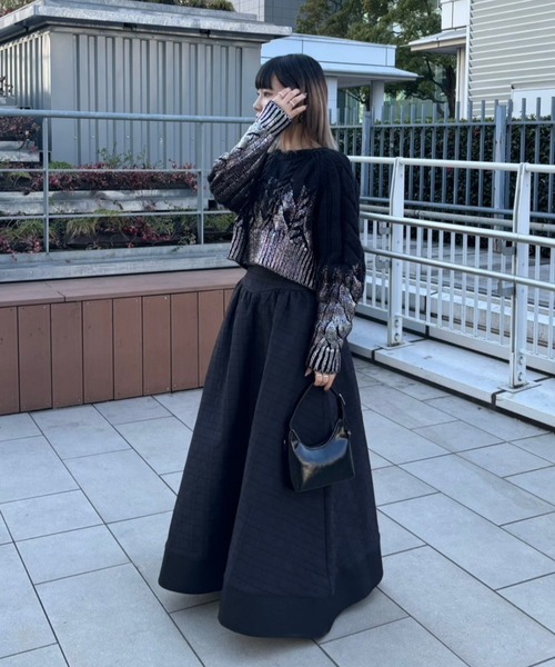 AMAIL(アマイル)の「Foil Print knit(ニット/セーター・レディース・ホワイト/ブラック・FREE)」の8枚目の写真