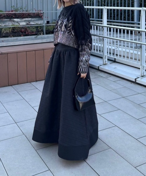 AMAIL(アマイル)の「Foil Print knit(ニット/セーター・レディース・ホワイト/ブラック・FREE)」の9枚目の写真