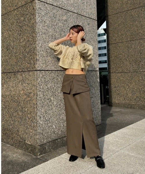 AMAIL(アマイル)の「Foil Print knit(ニット/セーター・レディース・ホワイト/ブラック・FREE)」の4枚目の写真