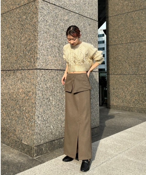 AMAIL(アマイル)の「Foil Print knit(ニット/セーター・レディース・ホワイト/ブラック・FREE)」の5枚目の写真