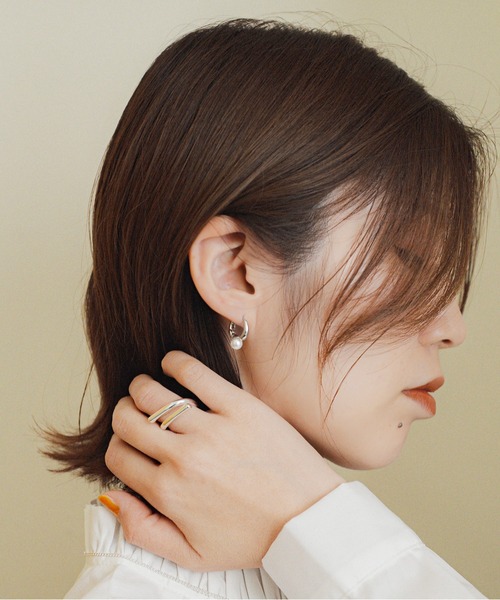 styiro（スタイロ）の「ニッケルフリー パールメタルピアス（ピアス（両耳用）・レディース・シルバー/ゴールド/ゴールド系その他3/ゴールド系その他2/シルバー系その他2/シルバー系その他3・FREE）」の2枚目の写真