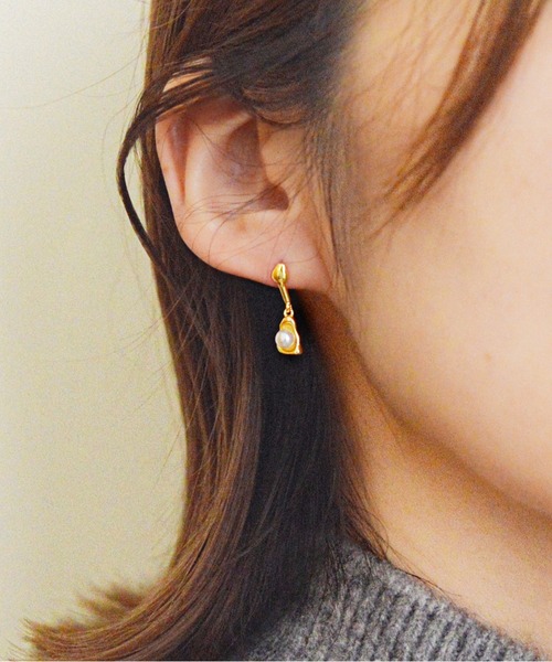 styiro（スタイロ）の「ニッケルフリー パールメタルピアス（ピアス（両耳用）・レディース・シルバー/ゴールド/ゴールド系その他3/ゴールド系その他2/シルバー系その他2/シルバー系その他3・FREE）」の6枚目の写真