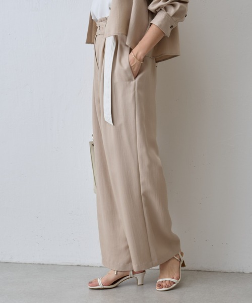 BEARDSLEY（ビアズリー）の「ベルトツキワイドパンツ（チノパンツ・レディース・ベージュ・FREE）」の13枚目の写真