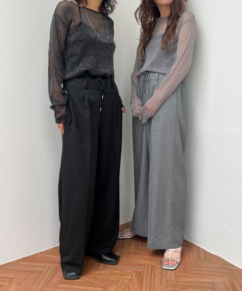 y/m（イム）の「ツイルダブルウエストパンツ（スラックス・レディース・グレー/ブラック・FREE）」の18枚目の写真