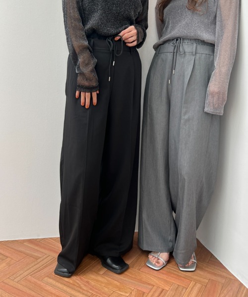 y/m（イム）の「ツイルダブルウエストパンツ（スラックス・レディース・グレー/ブラック・FREE）」の19枚目の写真