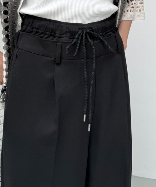 y/m（イム）の「ツイルダブルウエストパンツ（スラックス・レディース・グレー/ブラック・FREE）」の14枚目の写真