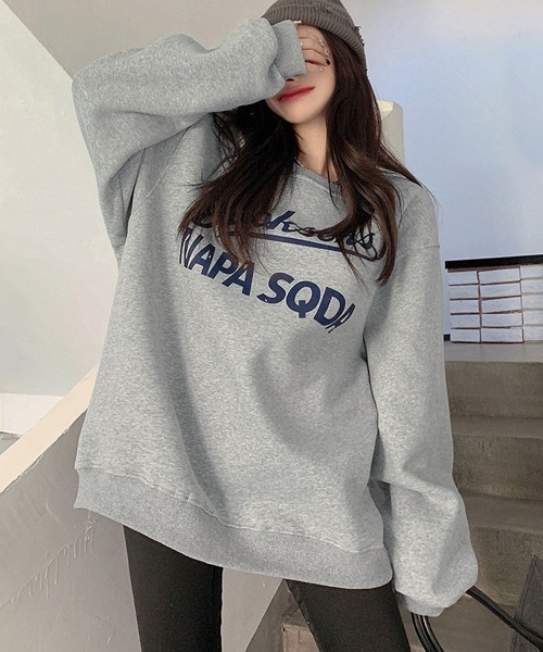 Miniministore(ミニミニストア)の「トレーナー レディース 長袖 ロゴ 韓国(スウェット・レディース・ホワイト/グレー/ブラック・FREE)」の21枚目の写真