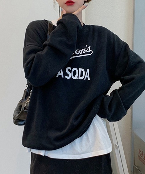 Miniministore(ミニミニストア)の「トレーナー レディース 長袖 ロゴ 韓国(スウェット・レディース・ホワイト/グレー/ブラック・FREE)」の9枚目の写真