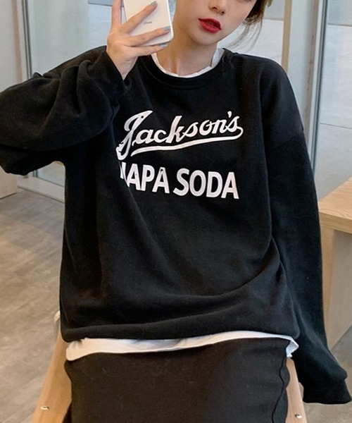 Miniministore(ミニミニストア)の「トレーナー レディース 長袖 ロゴ 韓国(スウェット・レディース・ホワイト/グレー/ブラック・FREE)」の10枚目の写真