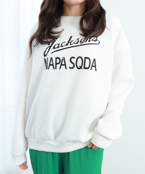 Miniministore(ミニミニストア)の「トレーナー レディース 長袖 ロゴ 韓国(スウェット・レディース・ホワイト/グレー/ブラック・FREE)」の7枚目の写真
