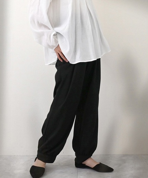 STYLEBLOCK(スタイルブロック)の「ツイルヘムカフスパンツ(その他パンツ・レディース・ライトグレー/ベージュ/ネイビー/ブラック・M)」の1枚目の写真