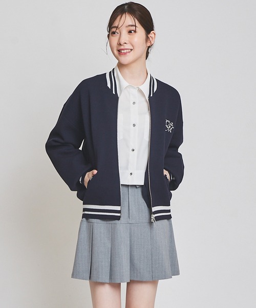 31 Sons de mode（トランテアン　ソン　ドゥ　モード）の「ニットＭＡ－１（MA-1・レディース・オフホワイト/ネイビー・36）」の4枚目の写真