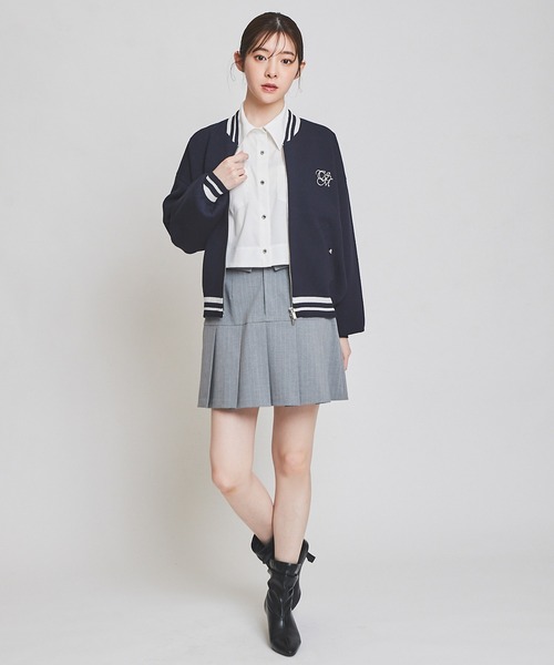 31 Sons de mode（トランテアン　ソン　ドゥ　モード）の「ニットＭＡ－１（MA-1・レディース・オフホワイト/ネイビー・36）」の6枚目の写真