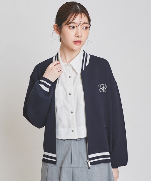 31 Sons de mode（トランテアン　ソン　ドゥ　モード）の「ニットＭＡ－１（MA-1・レディース・オフホワイト/ネイビー・36）」の9枚目の写真