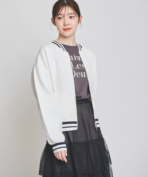 31 Sons de mode（トランテアン　ソン　ドゥ　モード）の「ニットＭＡ－１（MA-1・レディース・オフホワイト/ネイビー・36）」の11枚目の写真