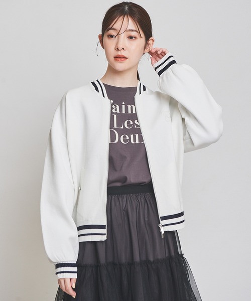 31 Sons de mode（トランテアン　ソン　ドゥ　モード）の「ニットＭＡ－１（MA-1・レディース・オフホワイト/ネイビー・36）」の12枚目の写真