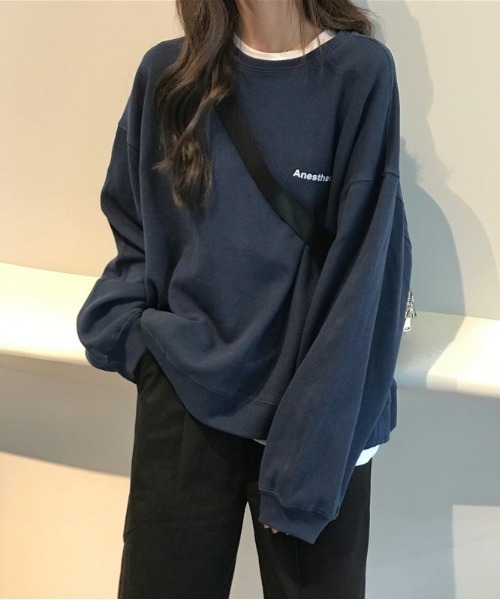 Per sist ence(パーシエンス)の「ルーズシルエットワンポイントロゴスウェット(スウェット・レディース・グレー/ネイビー・FREE)」の11枚目の写真