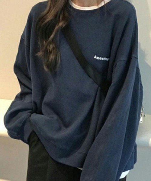 Per sist ence(パーシエンス)の「ルーズシルエットワンポイントロゴスウェット(スウェット・レディース・グレー/ネイビー・FREE)」の12枚目の写真