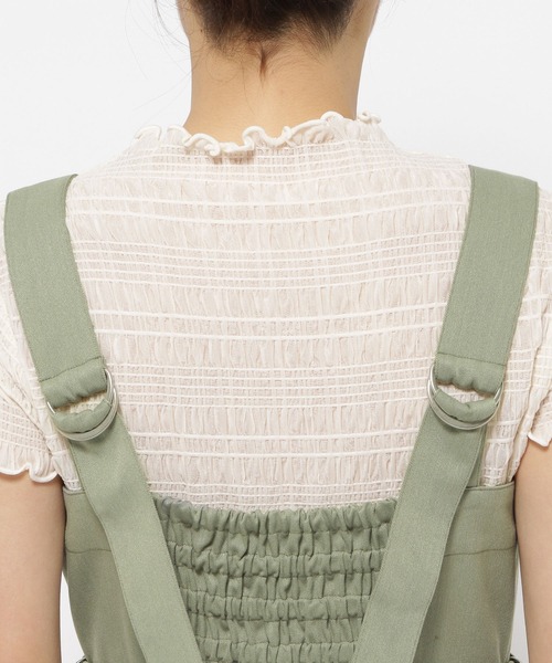 mysty woman（ミスティウーマン）の「［追加1］フロントZIPカーゴジャンスカ　113625（ジャンパースカート・レディース・ブラック/カーキ/ホワイト系その他・FREE）」の11枚目の写真