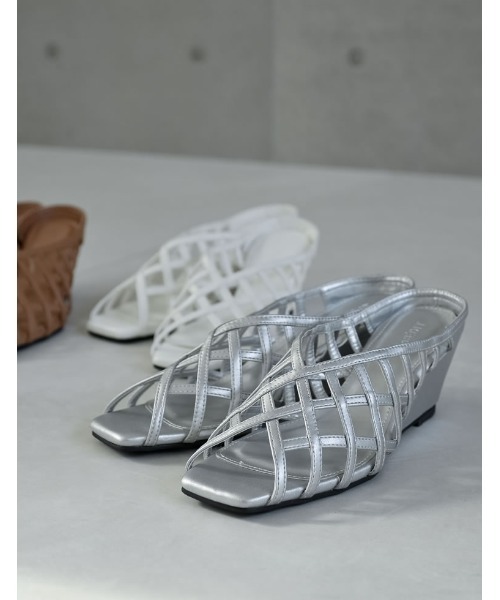 セール】[大きいサイズ有]Vカットオープントゥメッシュサンダル
