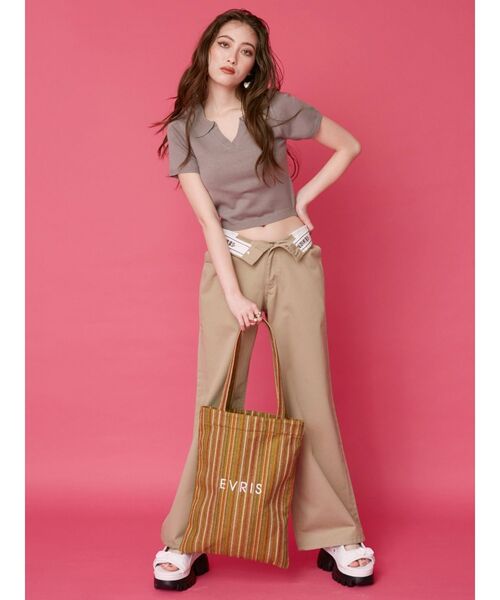 EVRIS（エヴリス）の「ワンポイントショートサマーニット（ニット/セーター・レディース・ホワイト/ピンク/ブラック/グレー/その他1・FREE）」の12枚目の写真