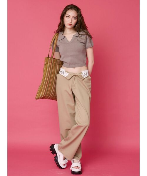 EVRIS（エヴリス）の「ワンポイントショートサマーニット（ニット/セーター・レディース・ホワイト/ピンク/ブラック/グレー/その他1・FREE）」の13枚目の写真