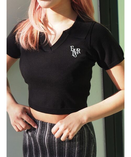 EVRIS（エヴリス）の「ワンポイントショートサマーニット（ニット/セーター・レディース・ホワイト/ピンク/ブラック/グレー/その他1・FREE）」の19枚目の写真