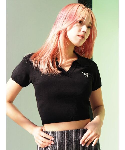 EVRIS（エヴリス）の「ワンポイントショートサマーニット（ニット/セーター・レディース・ホワイト/ピンク/ブラック/グレー/その他1・FREE）」の22枚目の写真