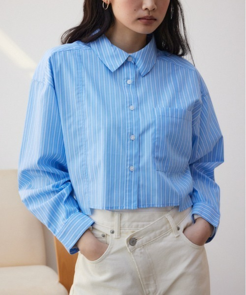 AZUL by moussy（アズールバイマウジー）の「ショートキリカエシャツ