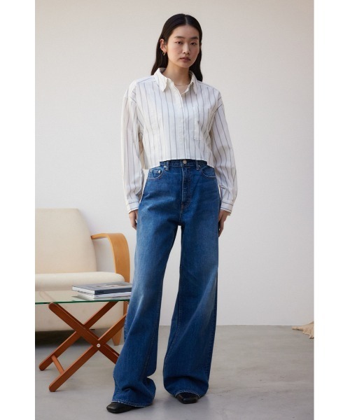 AZUL by moussy（アズールバイマウジー）の「ショートキリカエシャツ（シャツ/ブラウス・レディース・サックスブルー/ブルー系その他2/オフホワイト/ホワイト系その他・FREE）」の18枚目の写真