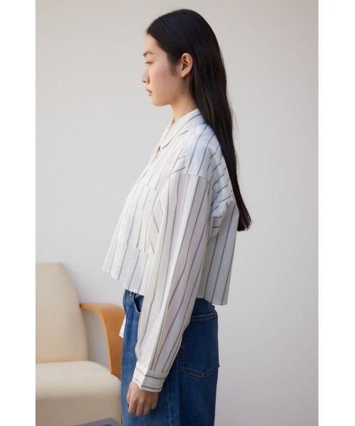 AZUL by moussy（アズールバイマウジー）の「ショートキリカエシャツ（シャツ/ブラウス・レディース・サックスブルー/ブルー系その他2/オフホワイト/ホワイト系その他・FREE）」の20枚目の写真