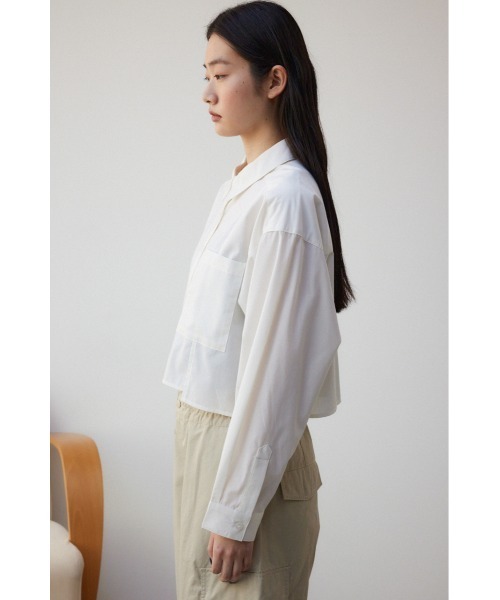 AZUL by moussy（アズールバイマウジー）の「ショートキリカエシャツ（シャツ/ブラウス・レディース・サックスブルー/ブルー系その他2/オフホワイト/ホワイト系その他・FREE）」の9枚目の写真