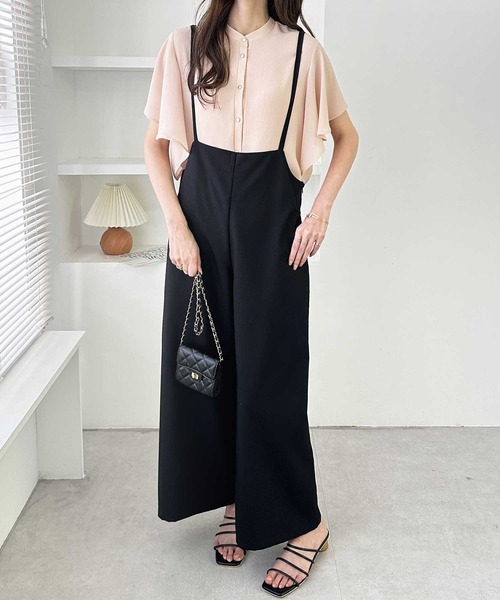 GeeRA（ジーラ）の「前後2WAYラッフルスリーブ楊柳バンドカラーブラウス（シャツ/ブラウス・レディース・ピンク/オフホワイト/ブラック/ホワイト×ブラック・MEDIUM/LARGE/X-LARGE/XX-LARGE）」の17枚目の写真