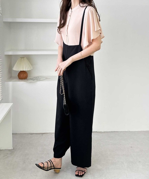 GeeRA（ジーラ）の「前後2WAYラッフルスリーブ楊柳バンドカラーブラウス（シャツ/ブラウス・レディース・ピンク/オフホワイト/ブラック/ホワイト×ブラック・MEDIUM/LARGE/X-LARGE/XX-LARGE）」の16枚目の写真