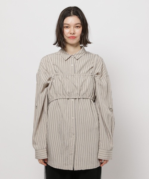 niko and...（ニコアンド）の「ビスチェセットビッグシャツ（シャツ/ブラウス・レディース・ライトブルー/アイボリー・FREE）」の6枚目の写真