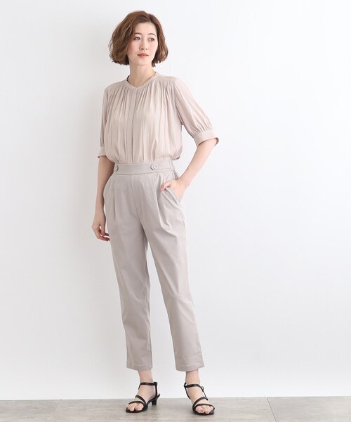 grove(グローブ)の「◆【洗える】ヴィンテージサテン五分袖ブラウス(シャツ/ブラウス・レディース・ピンク/ネイビー/グレー系/ホワイト系3/オフホワイト・03/02/01/04/05)」の10枚目の写真