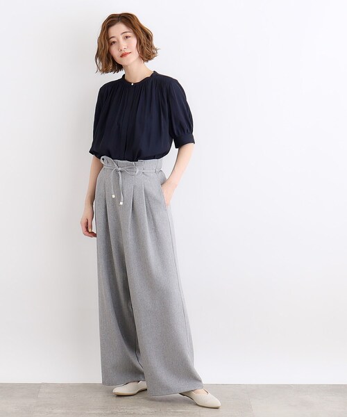 grove(グローブ)の「◆【洗える】ヴィンテージサテン五分袖ブラウス(シャツ/ブラウス・レディース・ピンク/ネイビー/グレー系/ホワイト系3/オフホワイト・03/02/01/04/05)」の14枚目の写真